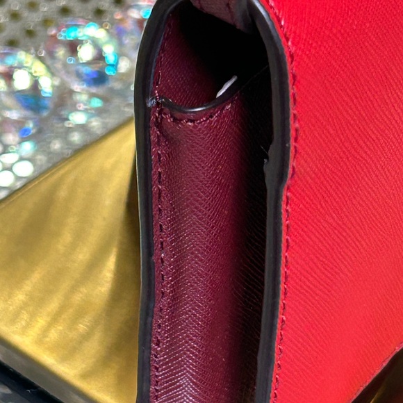 Henri Bendel Red Saffiano Leather Crossbody Bag Approx. 7 x 4 - Picture 4 of 17